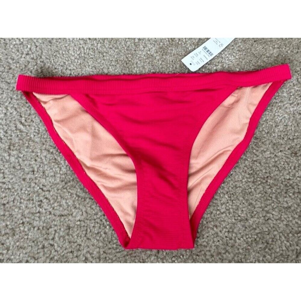 J Crew re-Imagined Curved Waist Bikini Bottom Pink Women Small New W/Tags